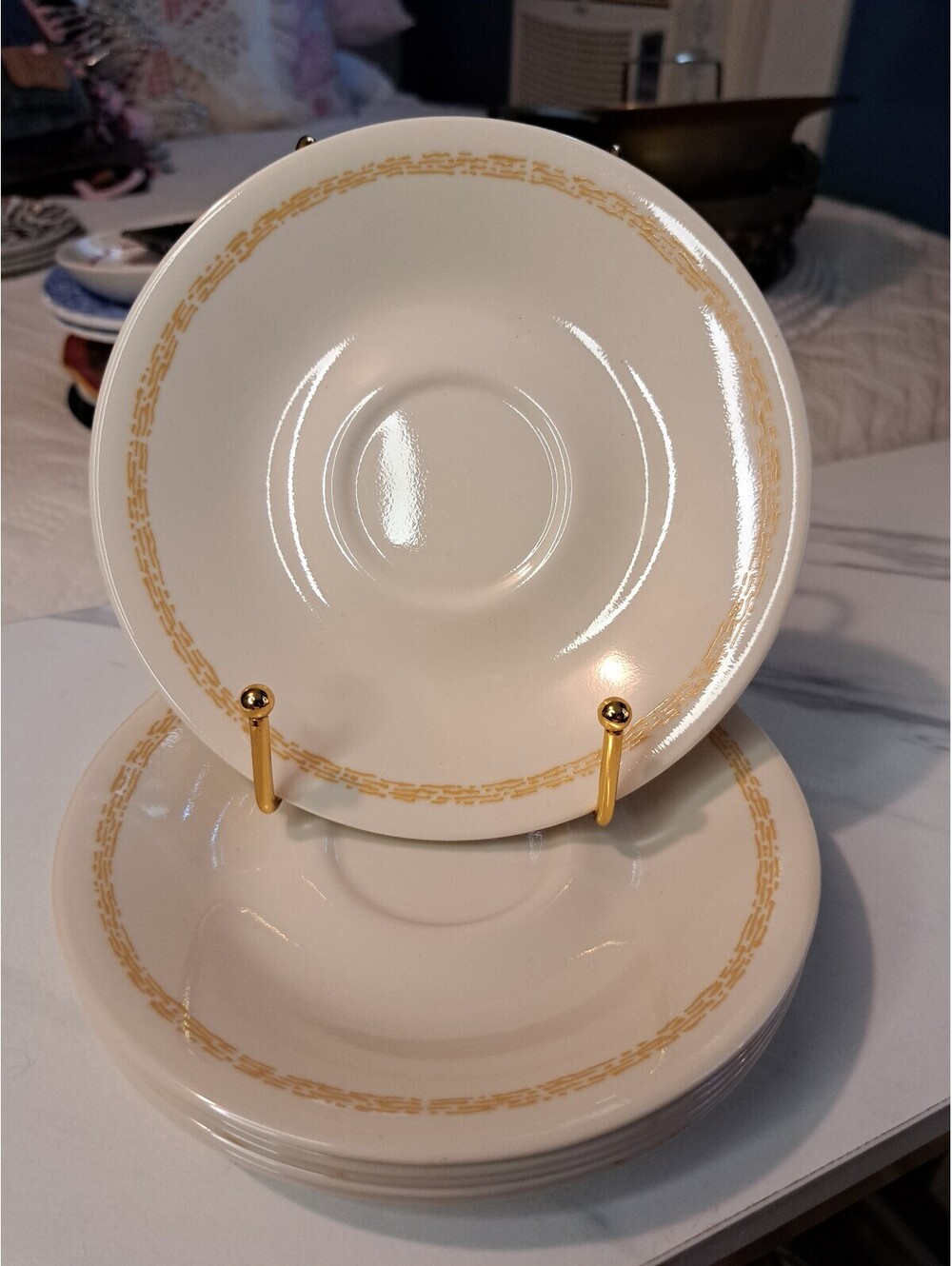 Vintage 1980's Set of 6 Corelle by Corning "Mirage" Pattern Saucers 6"
